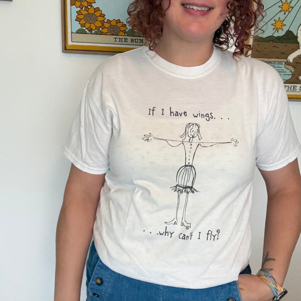 GILDAN white short sleeve tee shirt funny size Medium